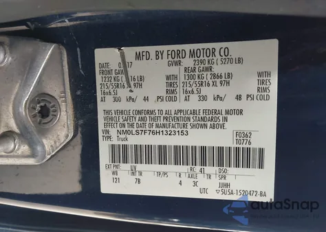 2017 Ford Transit Connect Xlt z USA, uszkodzony, nr VIN NM0LS7F76H1323153